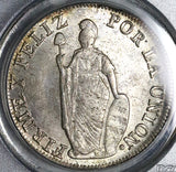 1836 PCGS MS 62 Peru 8 Reales Lima Standing Liberty Silver Coin (23011801C)