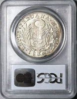 1836 PCGS MS 62 Peru 8 Reales Lima Standing Liberty Silver Coin (23011801C)