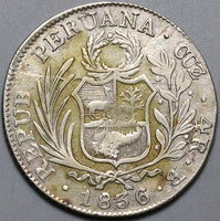 1836-B Peru Cuzco 4 Reales VF Standing Liberty Silver Coin (23122702R)