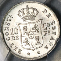 1885 PCGS MS 65 Philippines 10 Centimos Silver Spain Colony GEM Coin (21070601C)