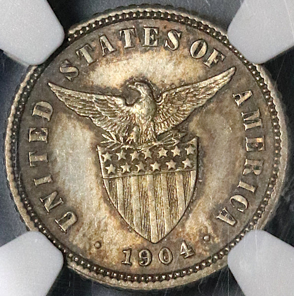 1904 NGC MS 63 Philippines 10 Centavos 11K Silver USA Coin (22050901D)