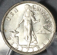 1918-S PCGS MS 63 Philippines 10 Centavos USA Administration Silver Coin (21122505C)