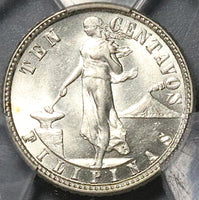 1918-S PCGS MS 63 Philippines 10 Centavos USA Administration Silver Coin (21122505C)