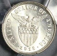 1918-S PCGS MS 63 Philippines 10 Centavos USA Administration Silver Coin (21122505C)