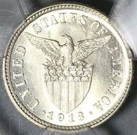 1918-S PCGS MS 63 Philippines 10 Centavos USA Administration Silver Coin (21122505C)