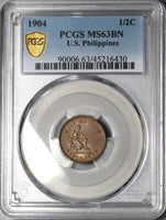 1904 PCGS MS 63 Philippines  1/2 Centavo USA Administration Coin (22111501C)