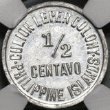 1913 NGC MS 61 Philippines 1/2 Centavo Culion Leper Colony Coin (20020101C)