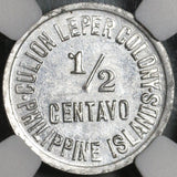 1913 NGC MS 62 Philippines 1/2 Centavo Culion Leper Colony Coin (20022304C)