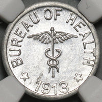 1913 NGC MS 62 Philippines 1/2 Centavo Culion Leper Colony Coin (20120203C)