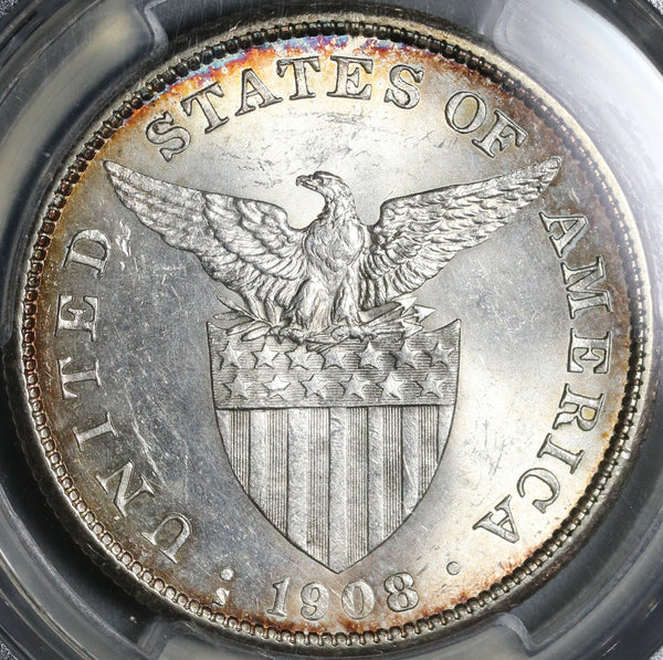 1908-S PCGS MS 62 Philippines Peso Mint State USA Silver USA Coin