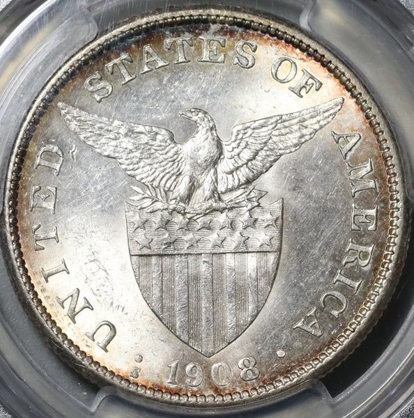 1908-S PCGS MS 62 Philippines Peso Mint State USA Silver USA Coin