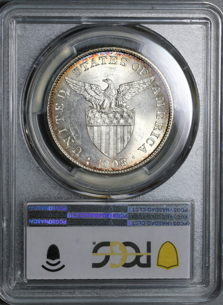 1908-S PCGS MS 62 Philippines Peso Mint State USA Silver USA Coin
