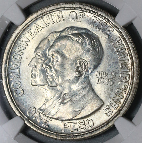 1936 NGC MS 66 Philippines Peso Murphy Quezon Silver USA Commemorative Coin (21061401C)