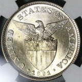 1921 NGC MS 62 Philippines 50 Centavos Silver USA Coin (20102504C)