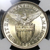 1921 NGC MS 62 Philippines 50 Centavos Silver USA Coin (20102504C)