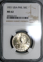 1921 NGC MS 62 Philippines 50 Centavos Silver USA Coin (20102504C)