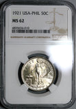 1921 NGC MS 62 Philippines 50 Centavos Silver USA Coin (20102504C)