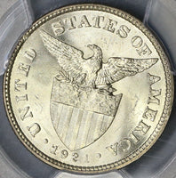 1921 PCGS MS 63 Philippines 50 Centavos Silver Coin (19032701C)