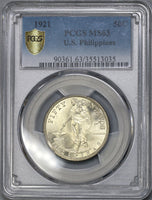 1921 PCGS MS 63 Philippines 50 Centavos Silver Coin (19032701C)