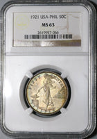 1921 NGC MS 63 Philippines 50 Centavos Mint State Silver Coin (20012302C)