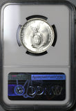1945-S NGC MS 65 Philippines Silver 50 Centavos GEM BU WWII Coin (21022602C)