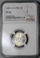 1903 NGC PF 65 Philippines 5 Centavos Gem Proof USA Coin (19100601D)
