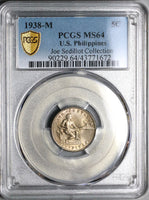 1938-M PCGS MS 64 Philippines 5 Centavos Manila Mint Pedigree Coin (22050602C)