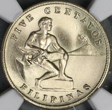 1944-S NGC MS 66 Philippines 5 Centavos US Administration Coin POP 10/0 (18091103C)