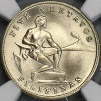 1944-S NGC MS 66 Philippines 5 Centavos US Administration Coin POP 10/0 (18091103C)