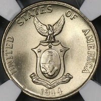 1944-S NGC MS 66 Philippines 5 Centavos US Administration Coin POP 10/0 (18091103C)