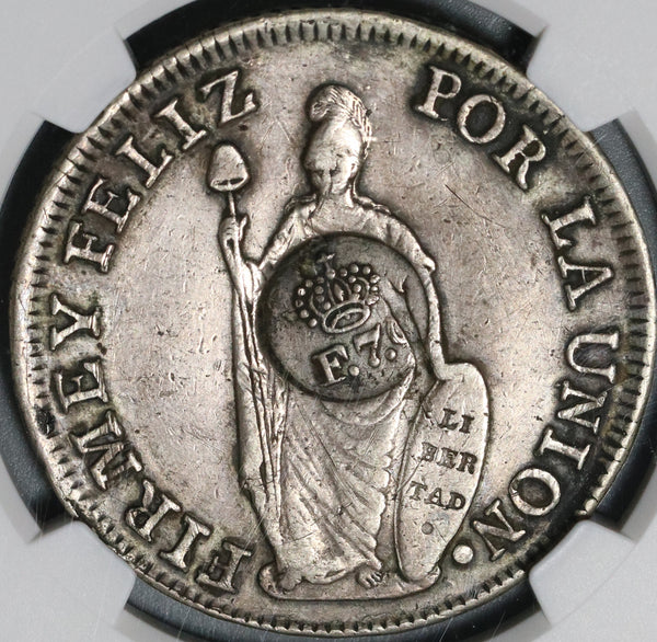 1834 NGC VF 35 Philippines 8 reales F.7.0 Counterstamp 1829 Peru