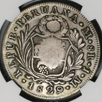 1834 NGC VF 35 Philippines 8 reales F.7.0 Counterstamp 1829 Peru Lima Coin (21030901C)