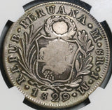 1834 NGC VF 35 Philippines 8 reales F.7.0 Counterstamp 1829 Peru Lima Coin (21030901C)