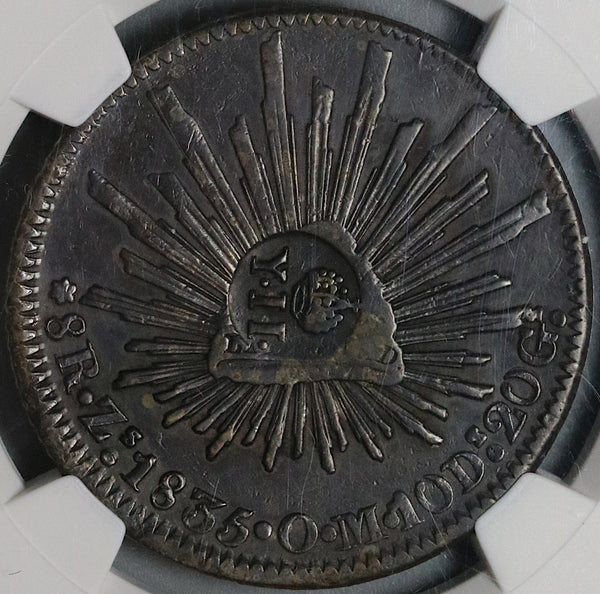 1835 NGC XF Det Philippines 8 Reales Y II Counterstamp Mexico Zacatecas Zs Coin (22020801D