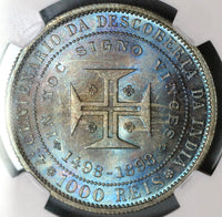 1898 NGC MS 65 Portugal 1000 Reis India Discovery Mint State Coin (19091903C)