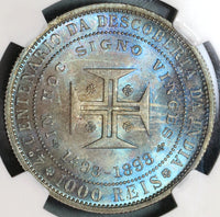 1898 NGC MS 65 Portugal 1000 Reis India Discovery Mint State Coin (19091903C)