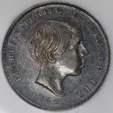 1854 NGC AU 55 Portugual 100 Reis Pedro V One Year Type Silver Coin (18122805C)