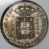 1829 MS 63 Portugal 200 Reis Miguel Rare Silver Coin POP 4/1 (22012602C)
