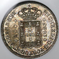 1829 MS 63 Portugal 200 Reis Miguel Rare Silver Coin POP 4/1 (22012602C)