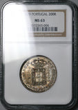 1829 MS 63 Portugal 200 Reis Miguel Rare Silver Coin POP 4/1 (22012602C)