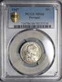 1947 PCGS MS 66 Portugal 50 Centavos Liberty Head Coin POP 3/0 (21042902C)