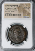 147 NGC VF Antoninus Pius Roman Egypt Alexandria Drachm Victory Trophy (20080402C)