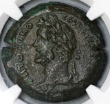 152 NGC Ch XF Antoninus Pius Roman Egypt Alexandria Drachm Tyche Year 16 (19040101C)