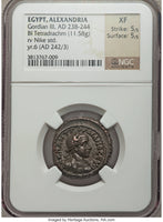 242 NGC XF Gordian III Roman Egypt Alexandria Tetradrachm Nike Victory 5/5 Coin (22013101D)
