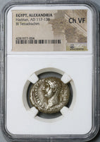 134 Hadrian Roman Egypt Alexandria Tetradrachm Nilus Bust NGC Ch VF (19040903C)