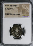 121 Hadrian Alexandria Roman Egypt Tetradrachm Emperor Chariot Ext Rare R4 NGC F (20042703C)