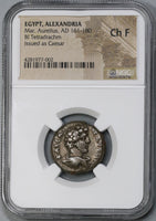 155 NGC Ch F Marcus Aurelius Roman Egypt Alexandria Tetradrachm Dikaiosyne (21091704C)