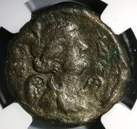 161 NGC Ch F Marcus Aurelius Roman Egypt Alexandria Tetradrachm Nike Victory Bust Year 2 Faustina Jr. Rare (20010202C)