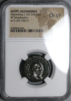 236 NGC Ch VF Maximinus Roman Egypt Alexandria Tetradrachm Helios Sun God Pedigree (22031703C)