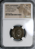 236 NGC AU Maximinus I Roman Egypt Alexandria Tetradrachm Selene Moon Goddess (20080403C)
